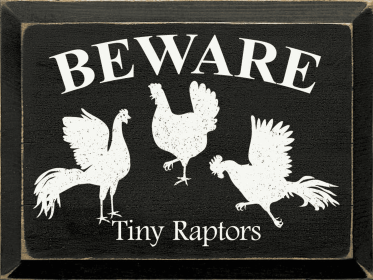 Beware: Tiny Raptors (Color: Old Black)