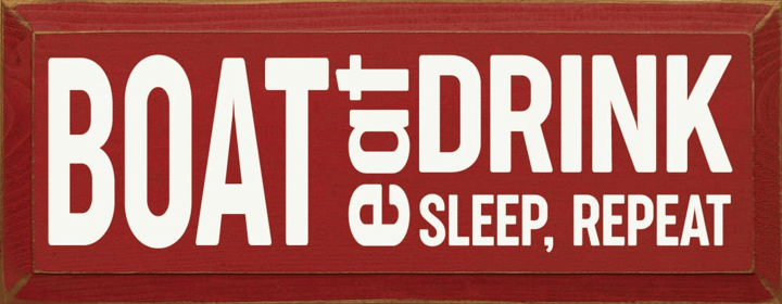 Boat-Eat-Sleep-Repeat (Color: Red)