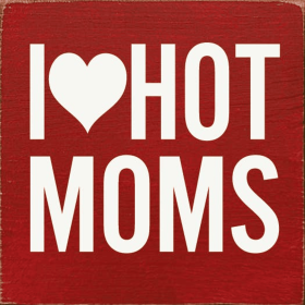 I Heart Hot Moms (Color: Old Red)
