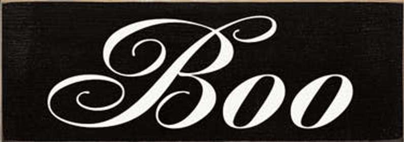 Boo Wood Sign (Color: Old Black)