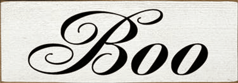 Boo Wood Sign (Color: Old Cottage White)
