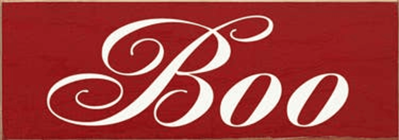 Boo Wood Sign (Color: Old Red)