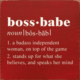 Boss Babe: 1. A badass independent woman, on top of the game (Color: Old Red)