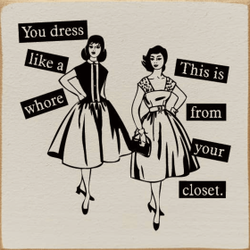 "You dress like a whore" "This is from your closet" (Color: Ivory)