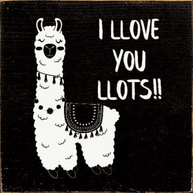 I llove you llots!! (Llama) (Color: Black)