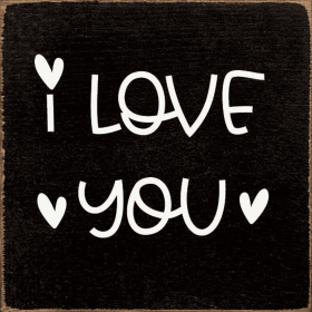 I Love You (Hearts) (Color: Old Black)