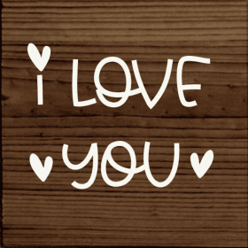 I Love You (Hearts) (Color: Walnut Stain)