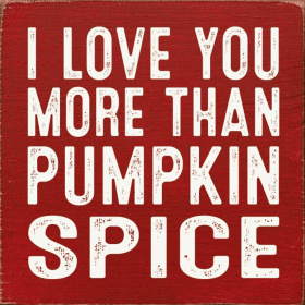 I love you more than pumpkin spice (Color: Old Red, size: Standard)