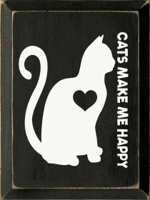 Cats Make Me Happy (Color: Old Black)