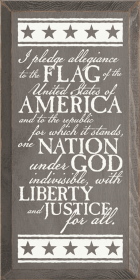 I Pledge Allegiance Wood Sign (Color: Old Anchor Gray)