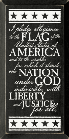 I Pledge Allegiance Wood Sign (Color: Old Black)
