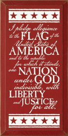 I Pledge Allegiance Wood Sign (Color: Old Red)