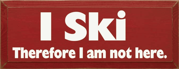 I Ski Wood Sign (Color: Old Red)