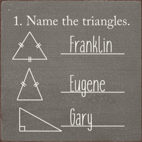 1. Name The Triangles. Franklin, Eugene, Gary. (Color: Old Anchor Gray)