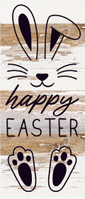 Happy Easter... Wood Sign (Color: WR - White Reclaimed with Black Print, size: 6x14)