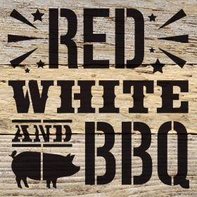 Red, white and BBQ... Wall Art (Color: ES - Espresso Brown with Cream Print, size: 6x6)