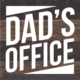 Dads Office... Wood Sign (Color: ES - Espresso Brown with Cream Print, size: 6x6)