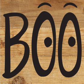 Boo... Wood Sign (Color: NR - Natural Reclaimed with Black Print, size: 6x6)