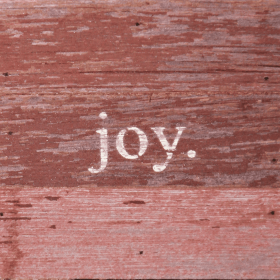 Joy... Wall Sign (Color: RRC - Red Reclaimed with Cream, size: 6x6)