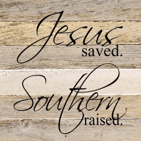 Jesus saved Wall Sign (Color: WR - White Reclaimed with Black Print, size: 6x6)