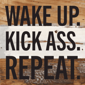 Wake Up Wall Sign (Color: BW - Blue Whisper with Black Print, size: 6x6)