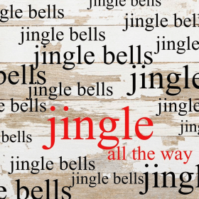 Jingle bells, jingle bells, jingle... Wall Sign (Color: WR - White Reclaimed with Black Print, size: 10x10)