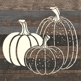 Pumpkin Icons... Wood Sign (Color: ES - Espresso Brown with Cream Print, size: 10x10)