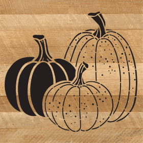 Pumpkin Icons... Wood Sign (Color: NR - Natural Reclaimed with Black Print, size: 10x10)