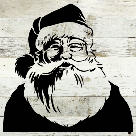 Santa Silhouette  Wall Sign (Color: NR - Natural Reclaimed with Black Print, size: 10x10)