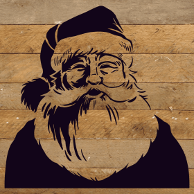 Santa Silhouette  Wall Sign (Color: WR - White Reclaimed with Black Print, size: 10x10)
