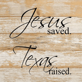 Jesus saved Wall Sign (Color: WR - White Reclaimed with Black Print, size: 10x10)
