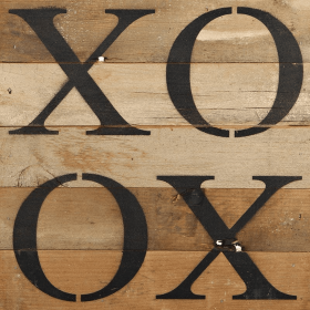XOXO... Wall Sign (Color: NR - Natural Reclaimed with Black Print, size: 10x10)