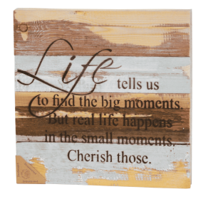 Find the Big Moments... Wall Sign (Color: Blue Whisper, size: 12x12)