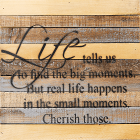 Find the Big Moments... Wall Sign (Color: Vintage Natural, size: 12x12)