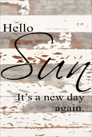 Hello sun Wall Sign (Color: Silvered White, size: 12x18)