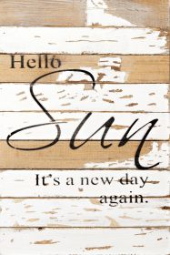 Hello sun Wall Sign (Color: Vintage Natural, size: 12x18)