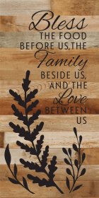 Bless the food before us, the family...  Wood Sign (Color: NR - Natural Reclaimed with Black Print, size: 12x24)
