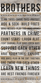 Brothers quote... Wood Sign (Color: WR - White Reclaimed with Black Print, size: 12x24)