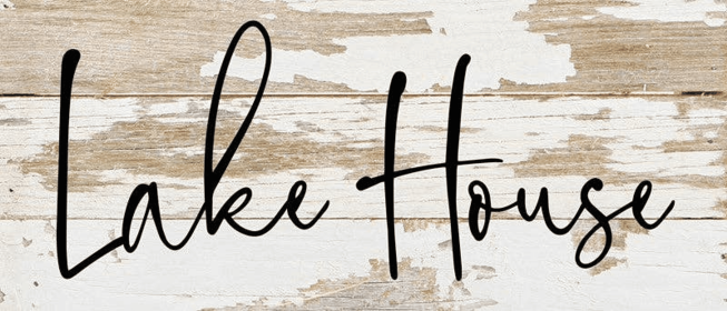 Lake house... Wall Sign (Color: ES - Espresso Brown with Cream Print, size: 14x6)