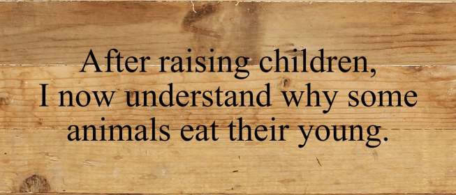 After raising children, I now under... Wall Sign (Color: NR - Natural Reclaimed with Black Print, size: 14x6)