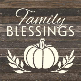 Family Blessings... Wood Sign (Color: ES - Espresso Brown with Cream Print, size: 14x14)