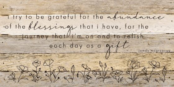 I try to be grateful for the...  Wall Sign (Color: WR - White Reclaimed with Black Print, size: 24x12)