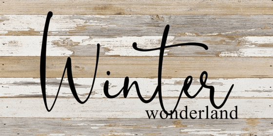 Winter wonderland... Wall Sign (Color: WR - White Reclaimed with Black Print, size: 24x12)