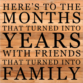 Here's To The Months That Turned In... Wall Sign (Color: NR - Natural Reclaimed, size: 28X28)
