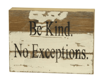 Be Kind Wall Sign (Color: Silvered White, size: 8x6)
