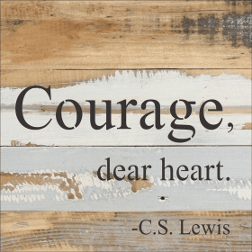Courage, dear heart Wall Sign (Color: Blue Whisper, size: 8x8)