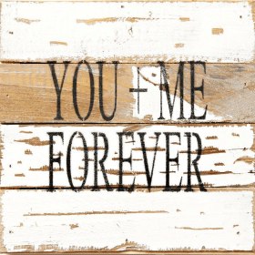 You + Me Forever... Wall Sign (Color: Silvered White, size: 8x8)