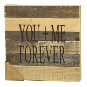 You + Me Forever... Wall Sign (Color: Vintage Natural, size: 8x8)