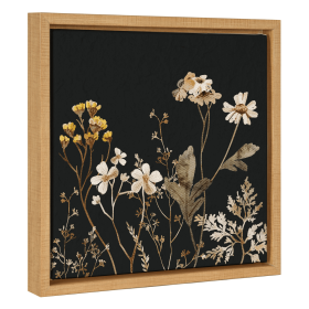 Floral Art... Framed Canvas (size: 14x14)