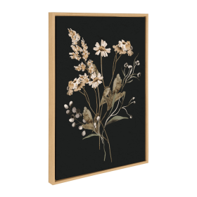 Floral Art... Framed Canvas (size: 23x33)